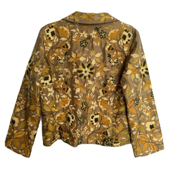 Johnny Was Biya Embroidered Floral Cropped Blazer Jacket Size S Boho Artsy READ - Picture 2 of 13